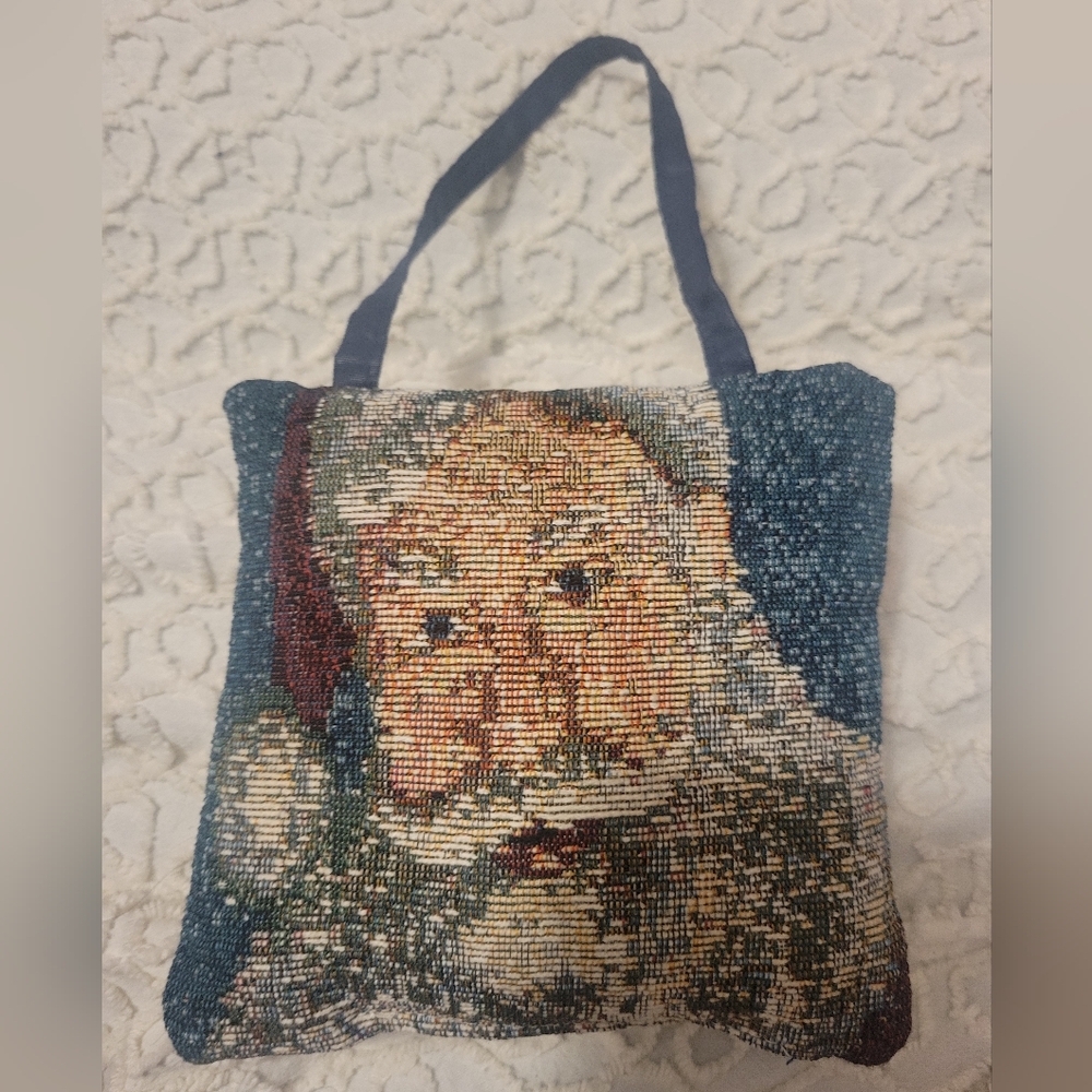 Vintage Santa Claus Pillow Christmas Door Hanger Tapestry Blue Decorations